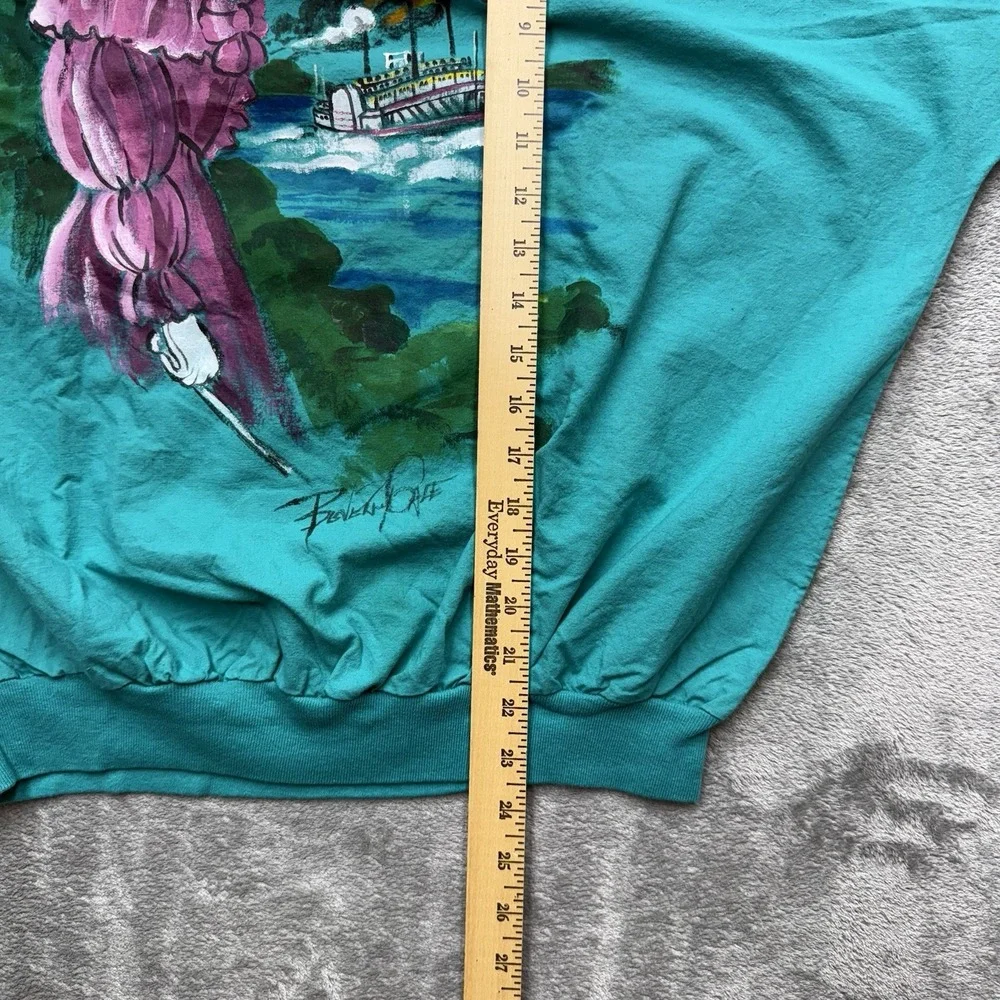Vintage 90s Streetwear Womens Large Hand Painted Light Weight Crewneck